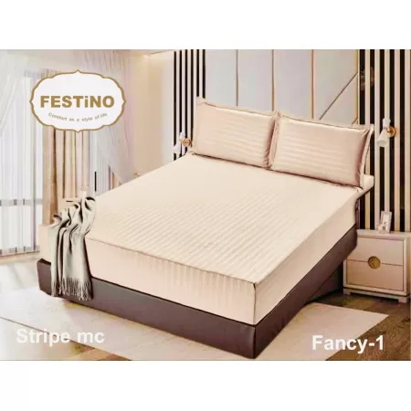 Fitted Sheet Microfiber Cotton Stripe Fitted Sheet Microfiber Cotton Stripe